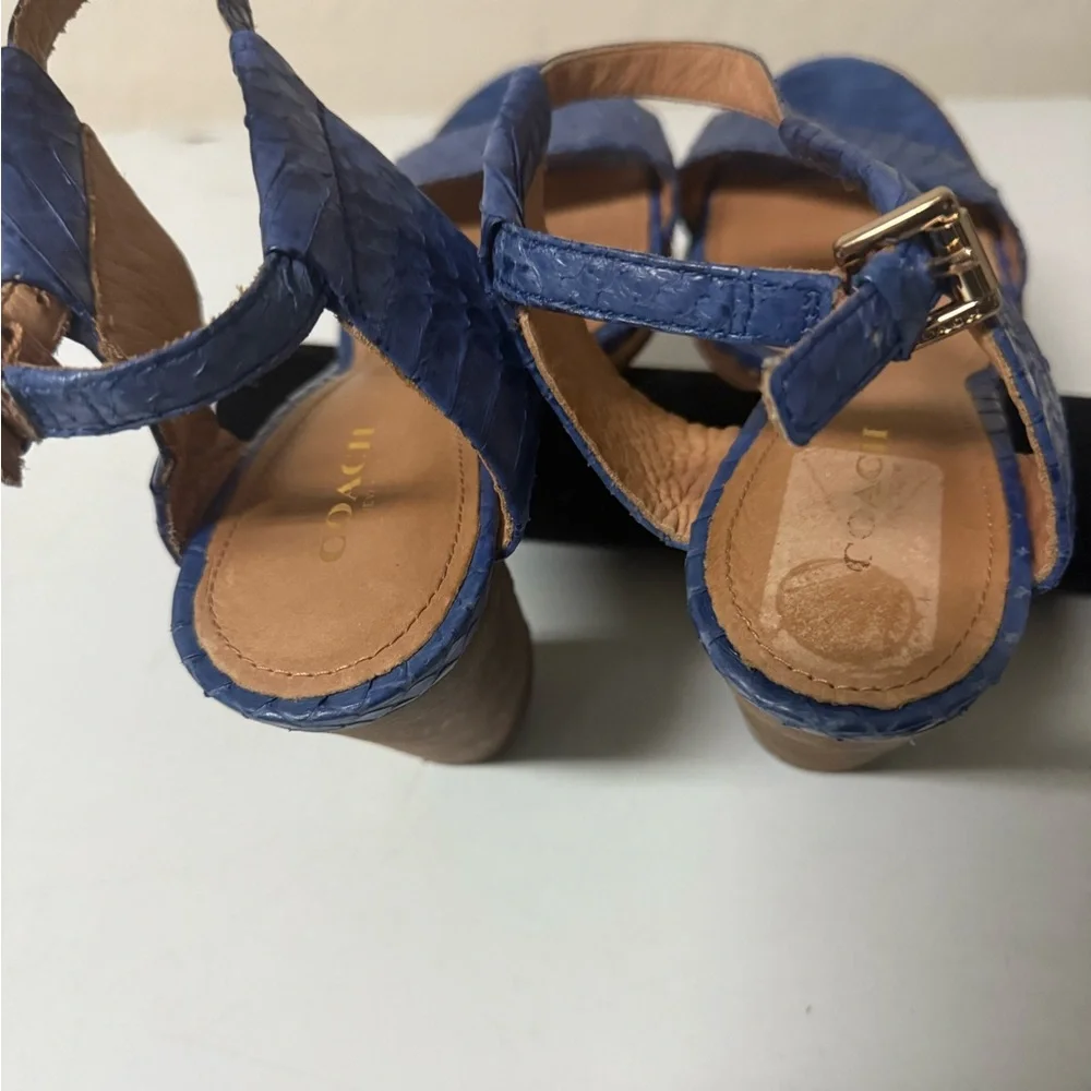 Women’s Coach lexey Blue cobalt‎ Leather Sandals. - Picture 9 of 15